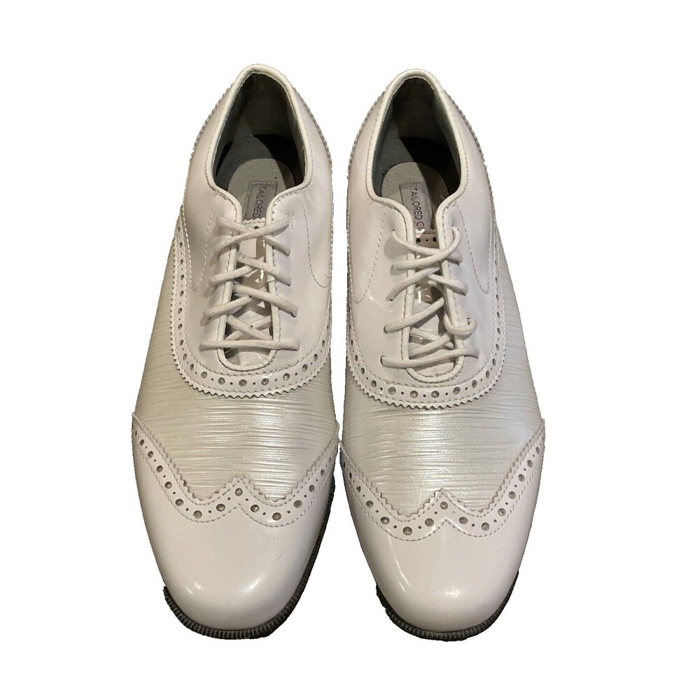FootJoy Tailored Collection Women’s Golf Shoes 7.5 M White Wingtip 91686